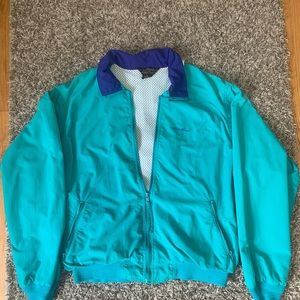 Vintage Eddie Bauer Jacket Men Large Teal Full Zip Hydrofil!!!